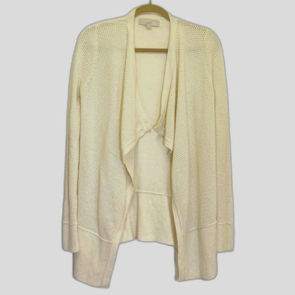 LOFT - Boho Oversized Knit Cardigan / Wool Blend Open Poncho - size S